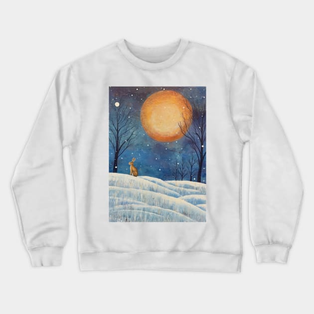 Moonlit Reverie: The Hare's Serenity Crewneck Sweatshirt by thewandswant